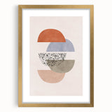Mid Century Modern Art - Retro Geometric Abstract Shapes in Mixed Tones