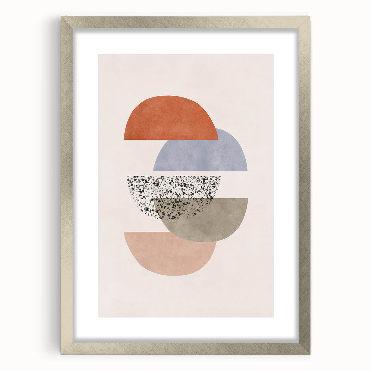 Mid Century Modern Art - Retro Geometric Abstract Shapes in Mixed Tones