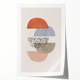 Mid Century Modern Art - Retro Geometric Abstract Shapes in Mixed Tones