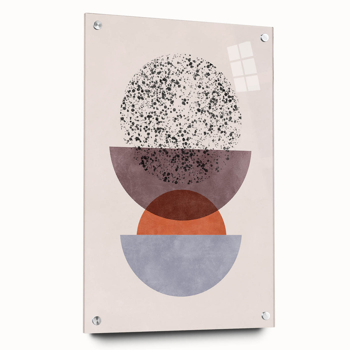 Mid Century Modern Geometric Art - Retro Minimalist Circle Print - Vintage