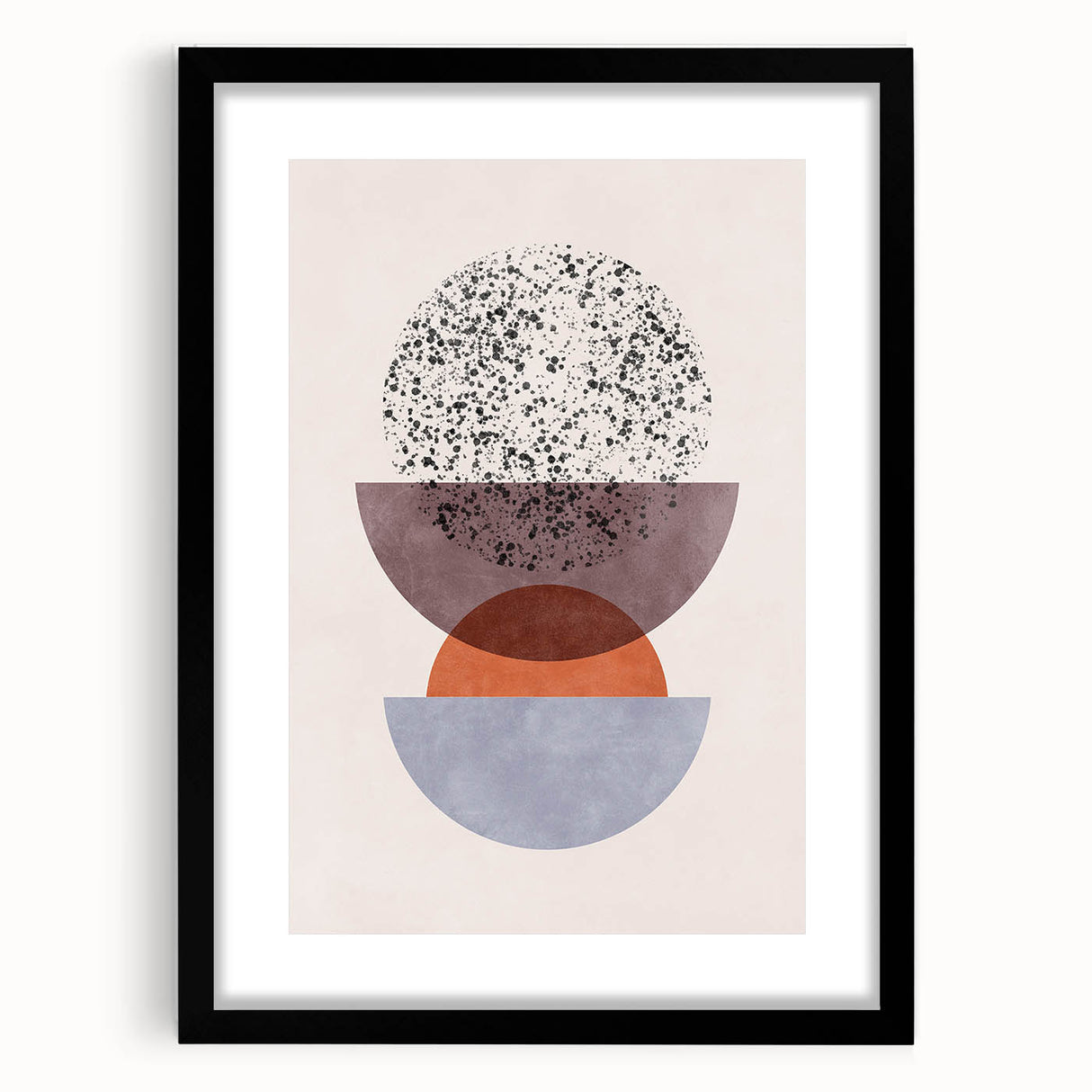Mid Century Modern Geometric Art - Retro Minimalist Circle Print - Vintage