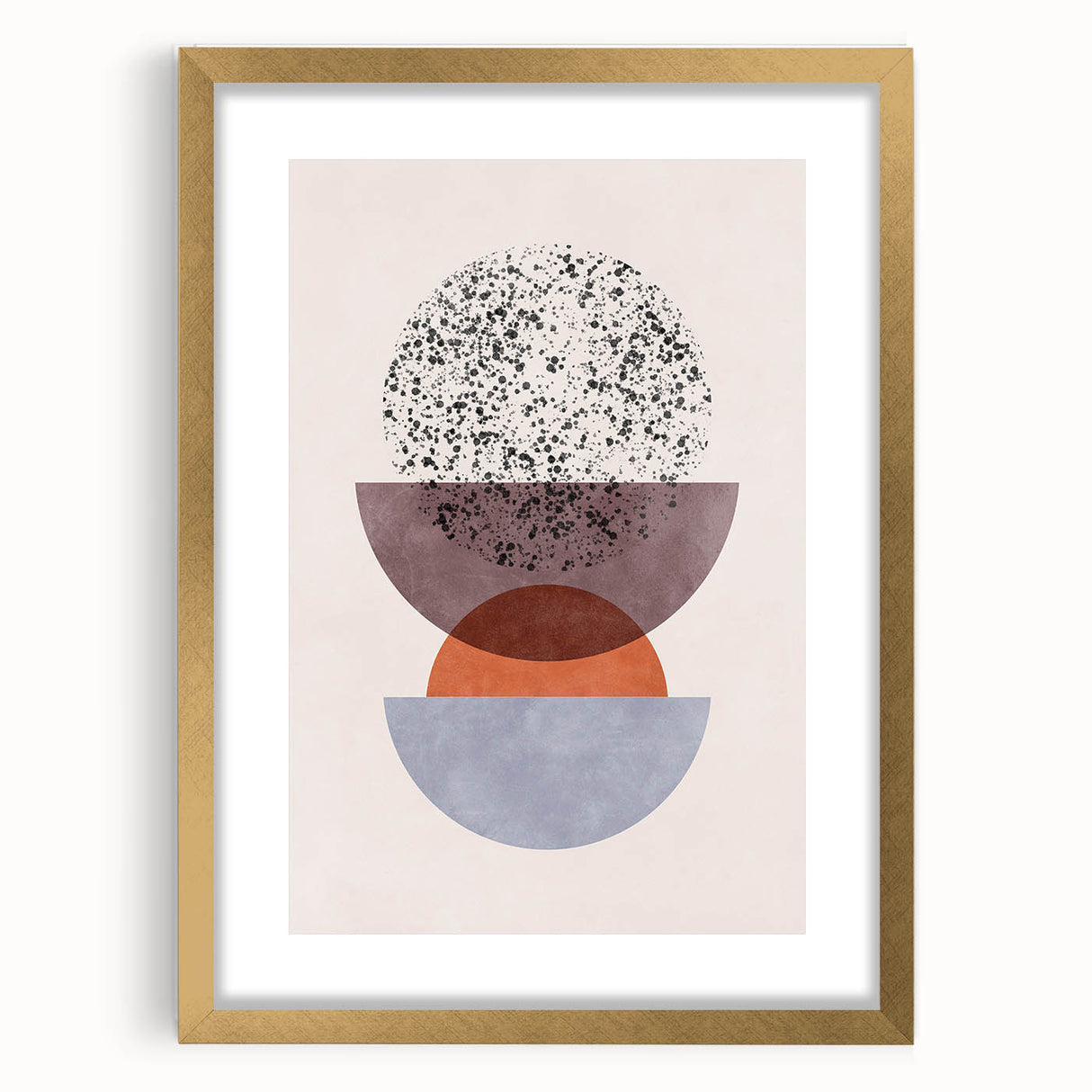 Mid Century Modern Geometric Art - Retro Minimalist Circle Print - Vintage