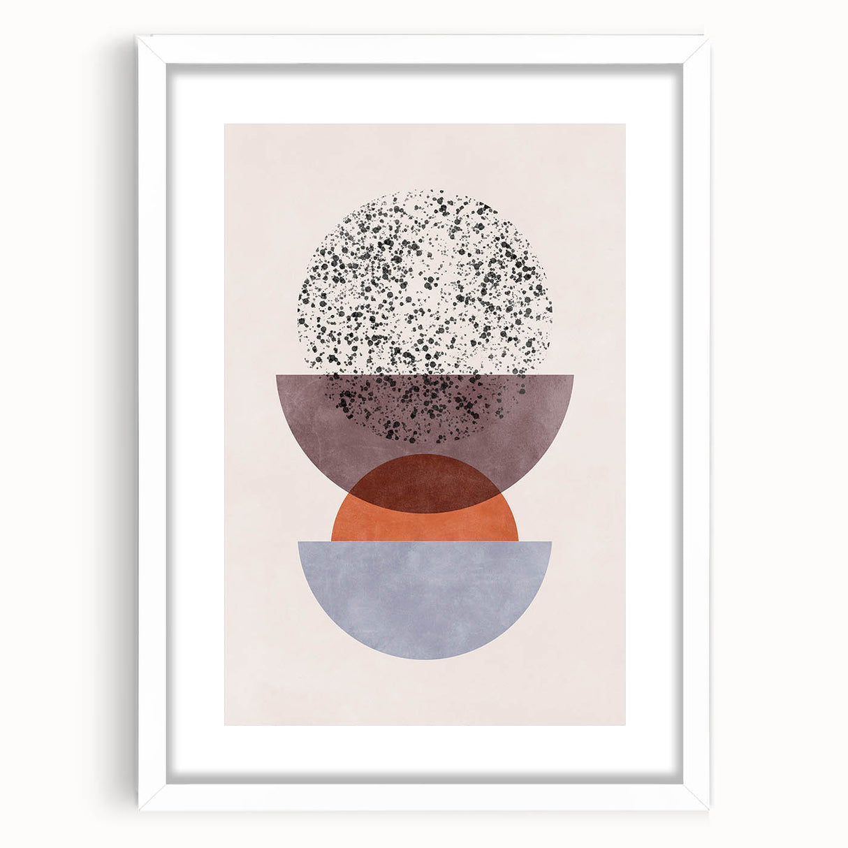 Mid Century Modern Geometric Art - Retro Minimalist Circle Print - Vintage