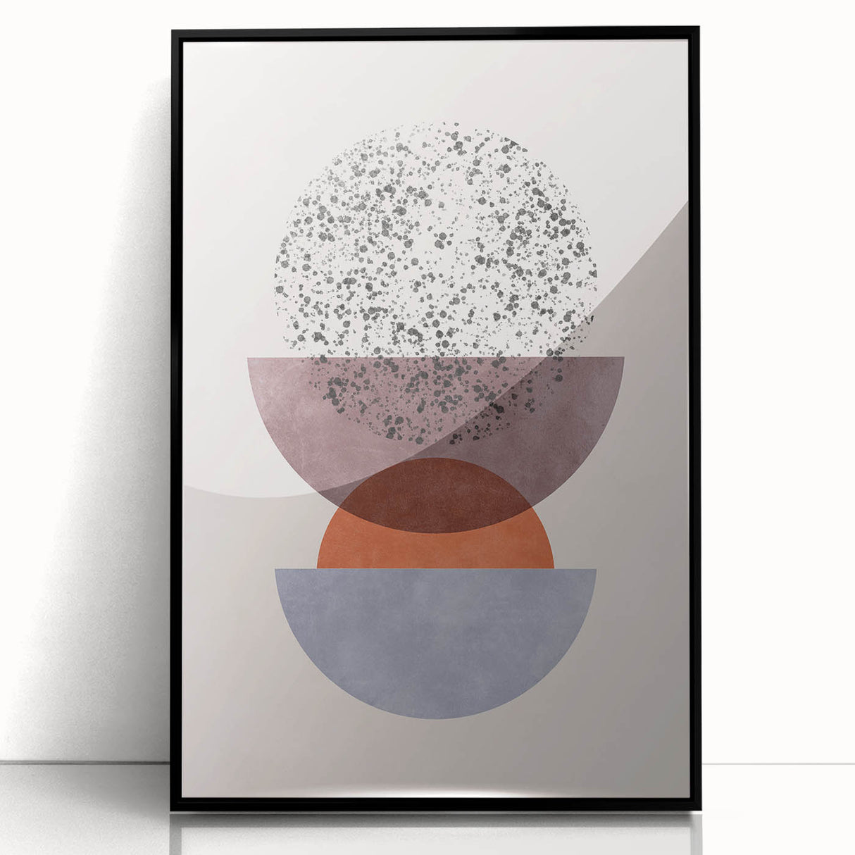 Mid Century Modern Geometric Art - Retro Minimalist Circle Print - Vintage