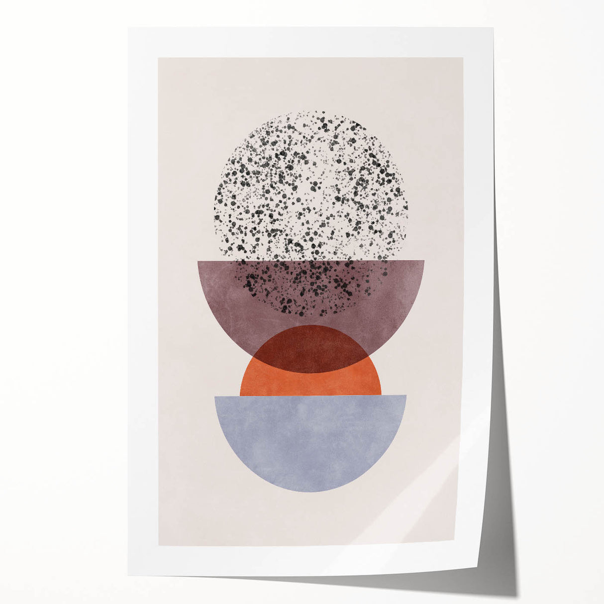 Mid Century Modern Geometric Art - Retro Minimalist Circle Print - Vintage