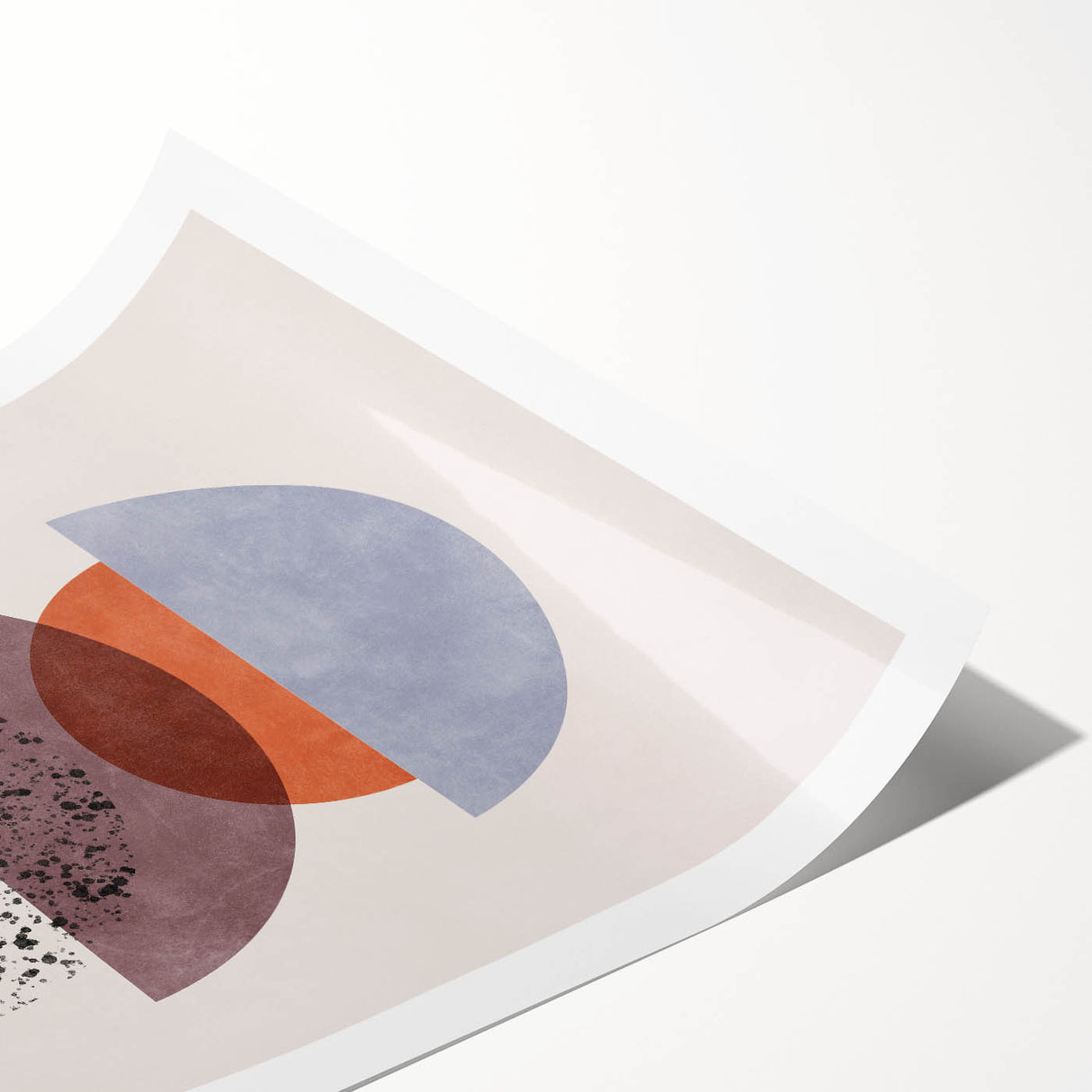 Mid Century Modern Geometric Art - Retro Minimalist Circle Print - Vintage