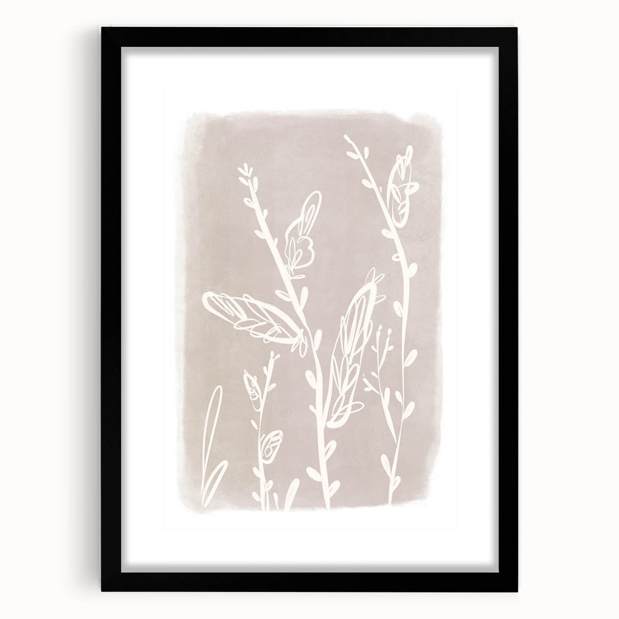 Mid Century Modern Minimalist Art - Retro Floral Geometric Wall Decor