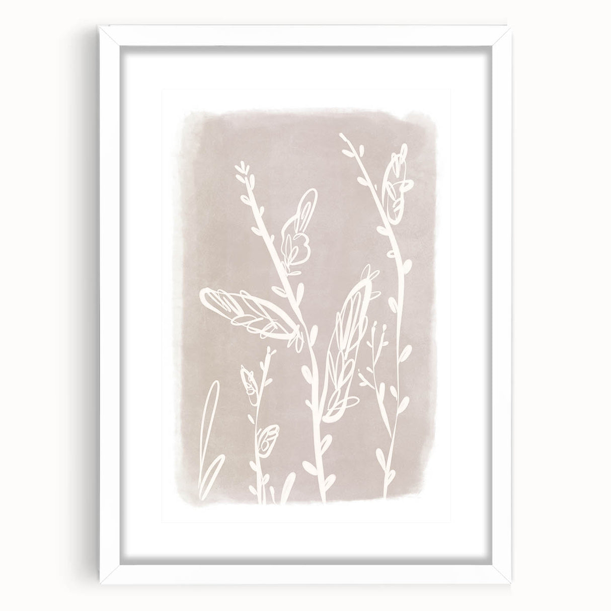 Mid Century Modern Minimalist Art - Retro Floral Geometric Wall Decor
