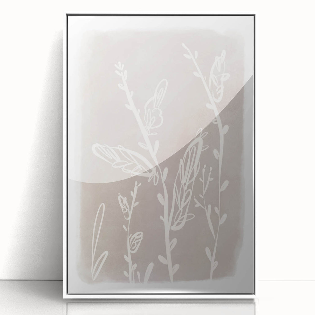Mid Century Modern Minimalist Art - Retro Floral Geometric Wall Decor