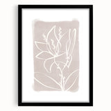 Mid Century Modern Floral Wall Art - Minimalist Line Art - Vintage Style