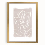 Mid Century Modern Floral Wall Art - Minimalist Line Art - Vintage Style