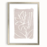 Mid Century Modern Floral Wall Art - Minimalist Line Art - Vintage Style