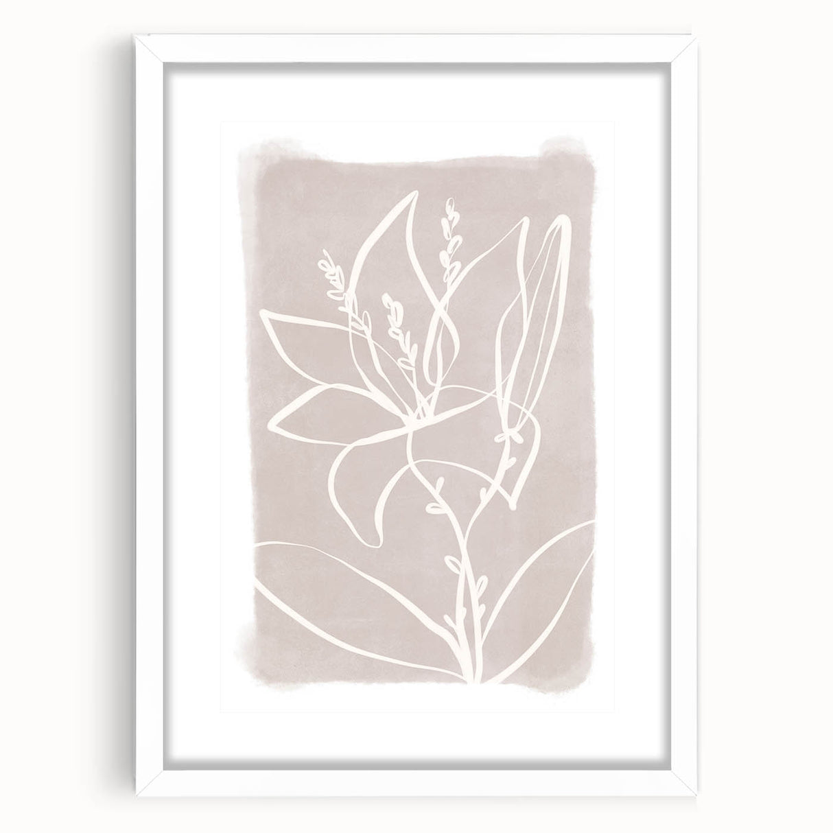 Mid Century Modern Floral Wall Art - Minimalist Line Art - Vintage Style