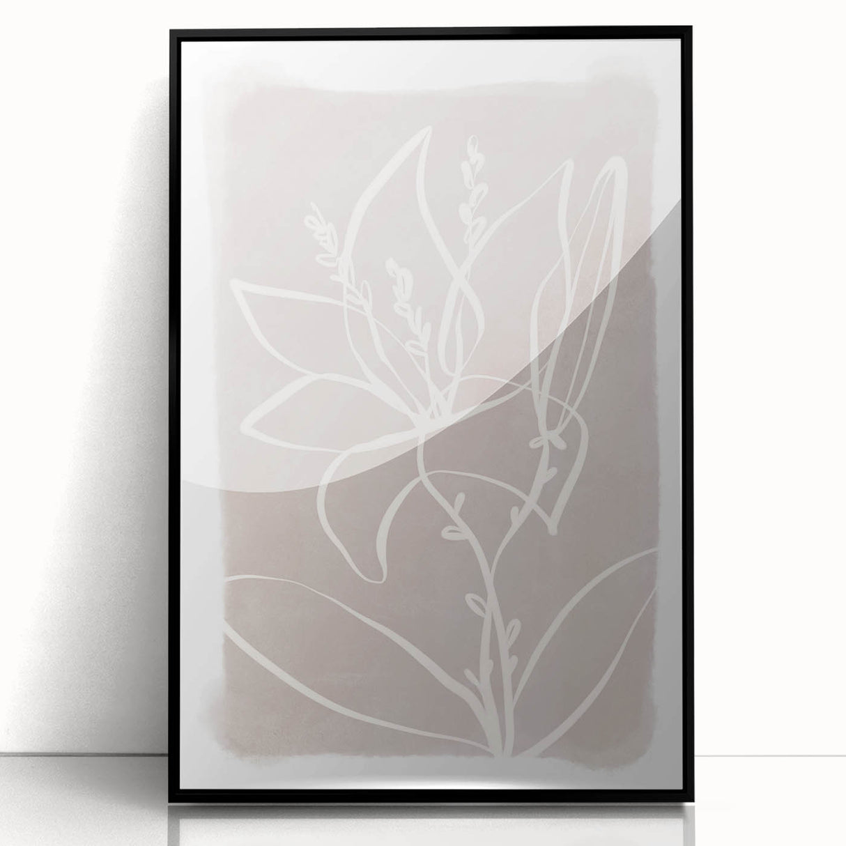 Mid Century Modern Floral Wall Art - Minimalist Line Art - Vintage Style