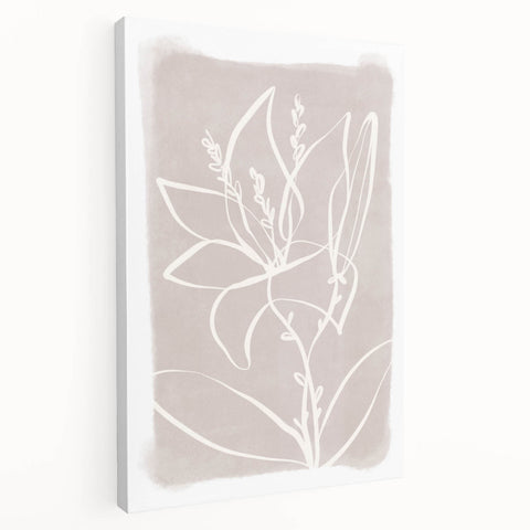Mid Century Modern Floral Wall Art - Minimalist Line Art - Vintage Style