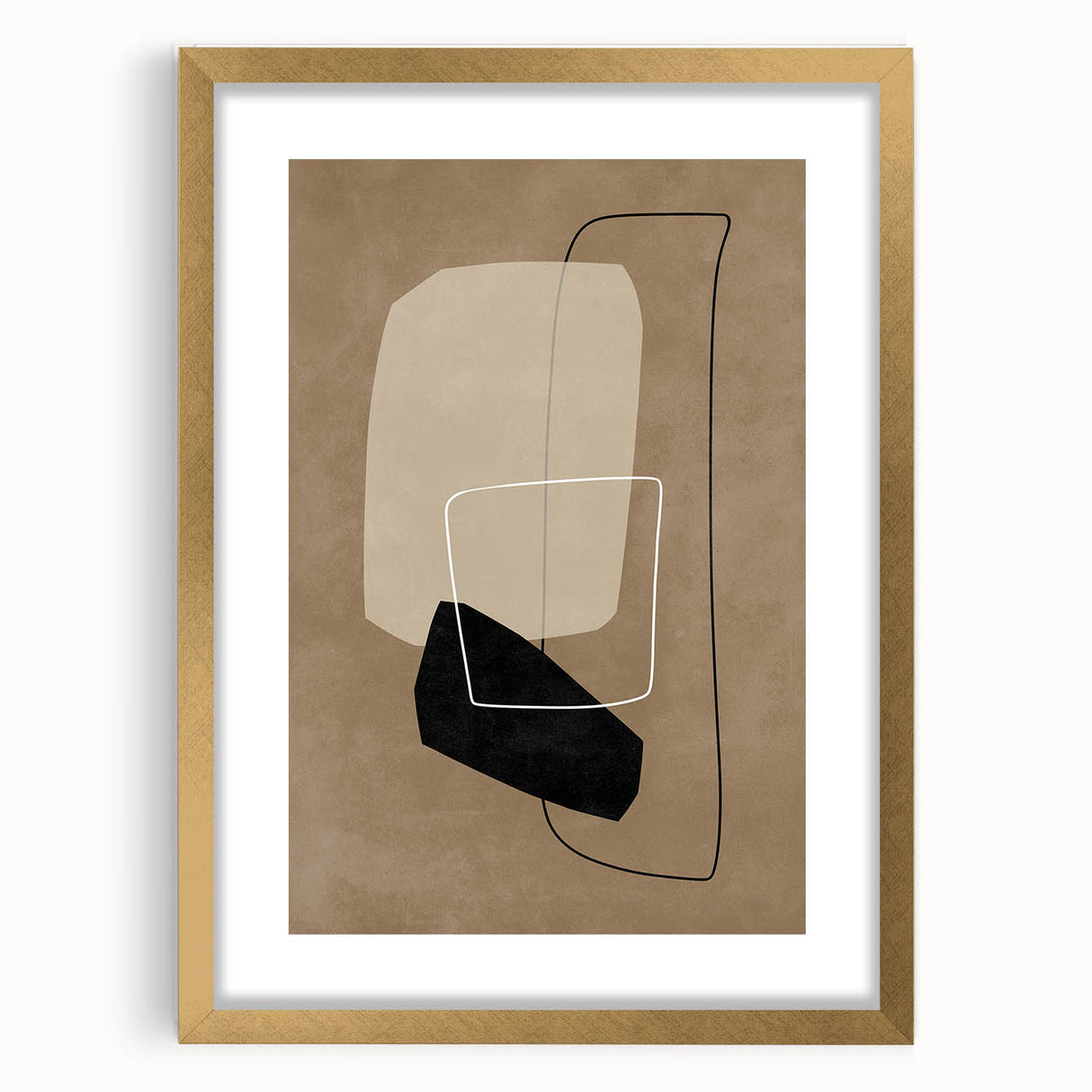Mid Century Modern Abstract Art - Minimalist Geometric Retro Wall Decor