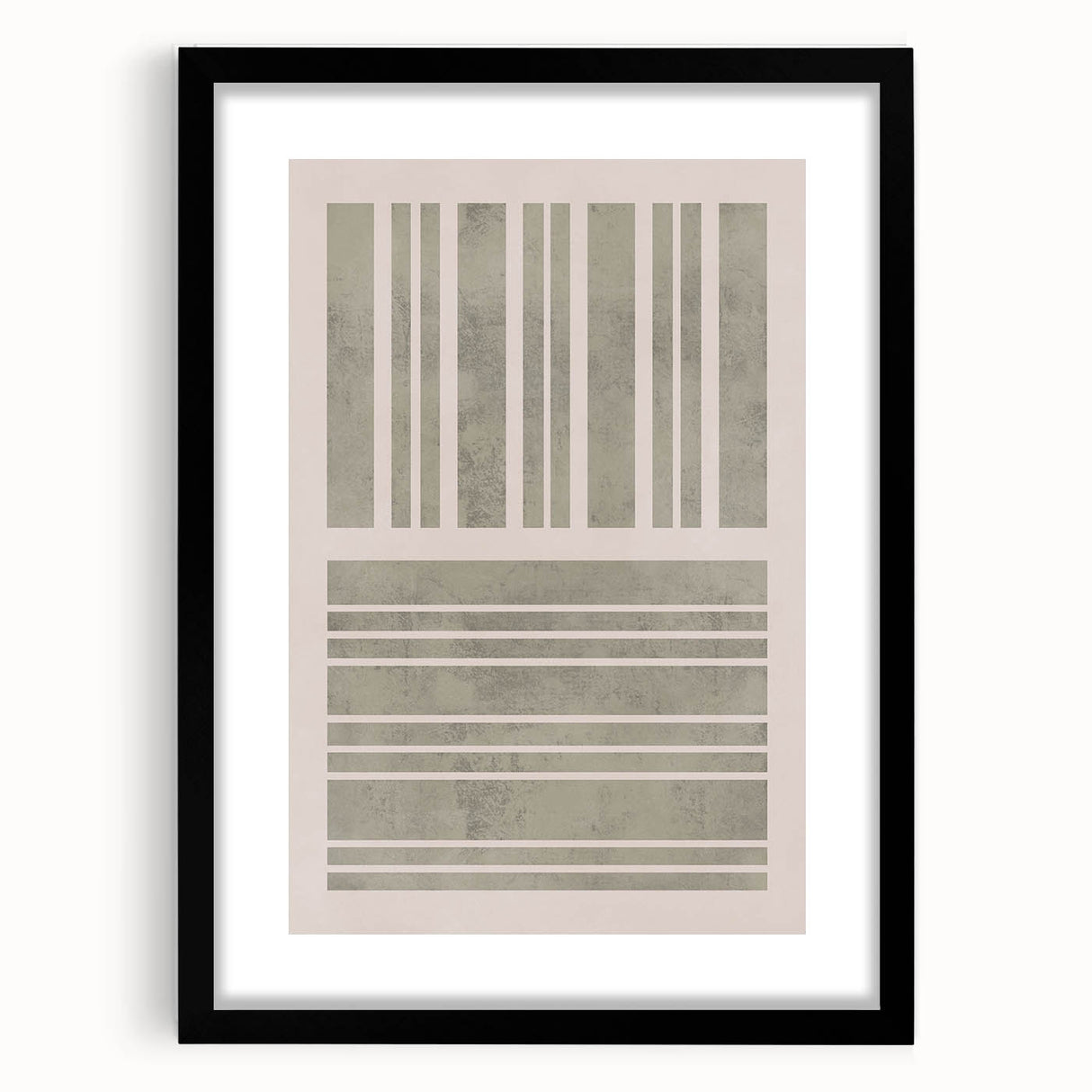 Mid Century Modern Abstract Striped Art - Minimalist Geometric Wall Decor