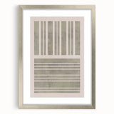 Mid Century Modern Abstract Striped Art - Minimalist Geometric Wall Decor