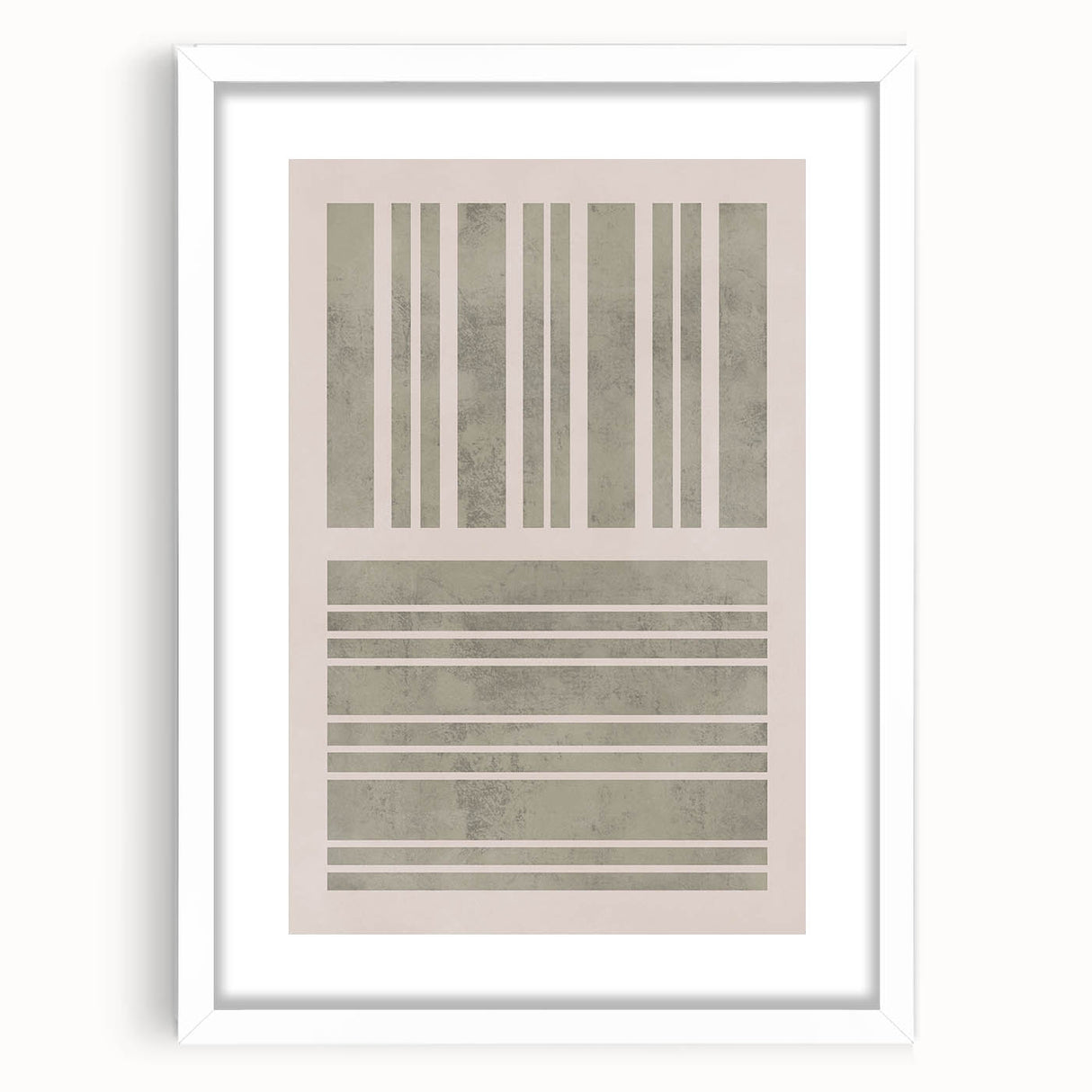 Mid Century Modern Abstract Striped Art - Minimalist Geometric Wall Decor