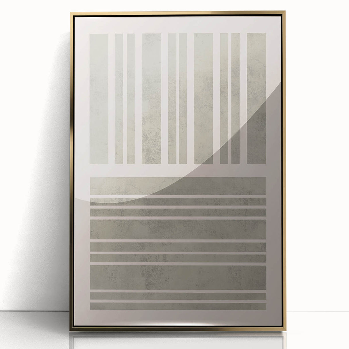 Mid Century Modern Abstract Striped Art - Minimalist Geometric Wall Decor