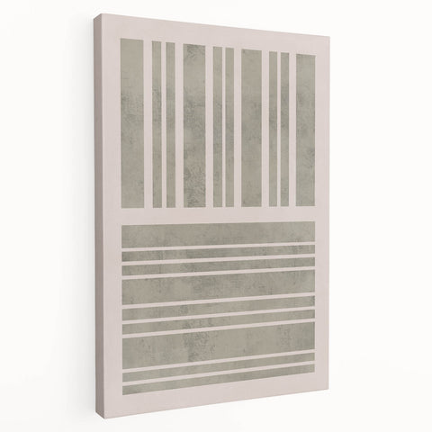Mid Century Modern Abstract Striped Art - Minimalist Geometric Wall Decor