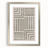 Mid Century Modern Geometric Abstract Art - Minimalist Retro Striped Decor