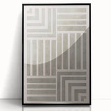 Mid Century Modern Geometric Abstract Art - Minimalist Retro Striped Decor