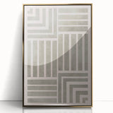 Mid Century Modern Geometric Abstract Art - Minimalist Retro Striped Decor