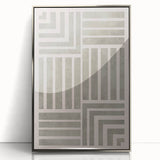 Mid Century Modern Geometric Abstract Art - Minimalist Retro Striped Decor