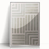 Mid Century Modern Geometric Abstract Art - Minimalist Retro Striped Decor