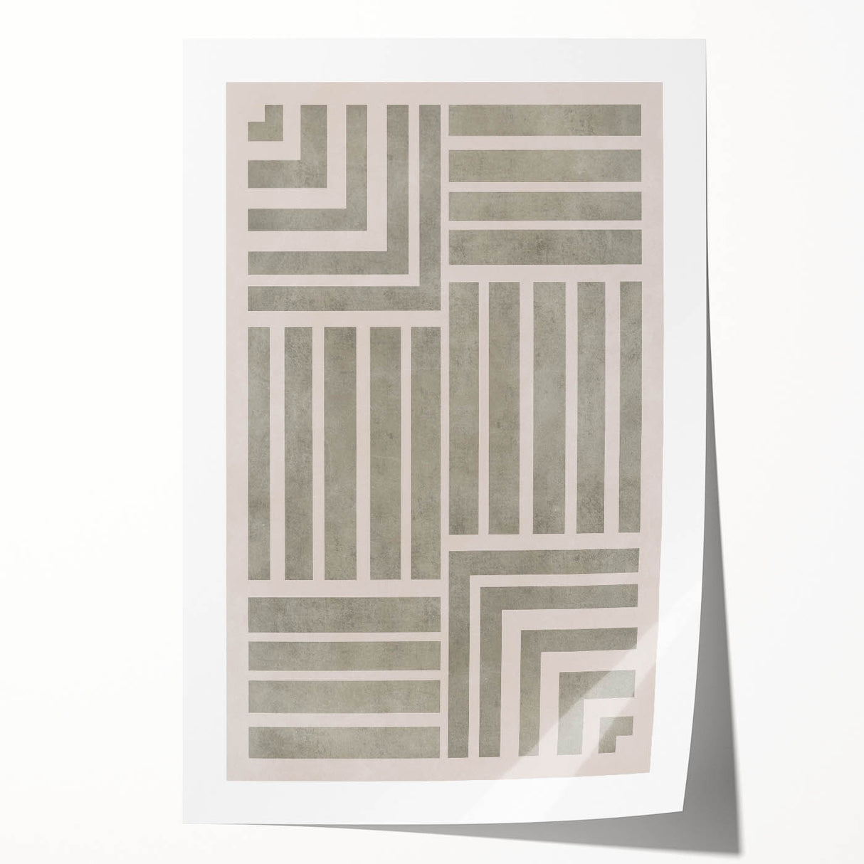 Mid Century Modern Geometric Abstract Art - Minimalist Retro Striped Decor