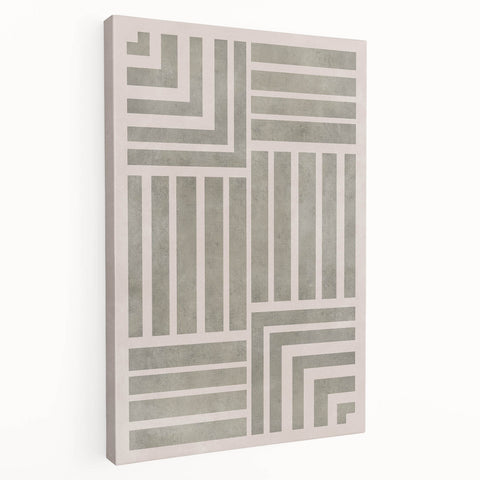 Mid Century Modern Geometric Abstract Art - Minimalist Retro Striped Decor