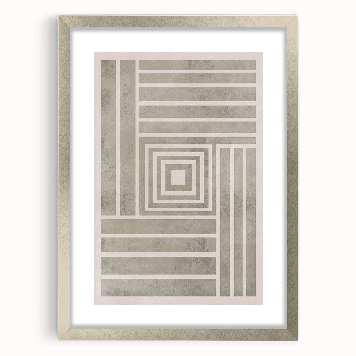 Mid Century Modern Geometric Striped Art - Minimalist Abstract Wall Decor