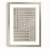 Mid Century Modern Geometric Striped Art - Minimalist Abstract Wall Decor