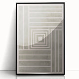 Mid Century Modern Geometric Striped Art - Minimalist Abstract Wall Decor