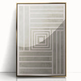 Mid Century Modern Geometric Striped Art - Minimalist Abstract Wall Decor