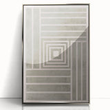 Mid Century Modern Geometric Striped Art - Minimalist Abstract Wall Decor