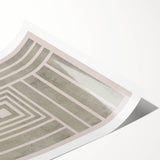 Mid Century Modern Geometric Striped Art - Minimalist Abstract Wall Decor