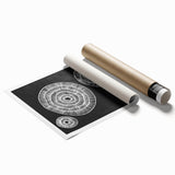 Mid Century Modern Art | Black and White Geometric Wall Decor | Retro Print