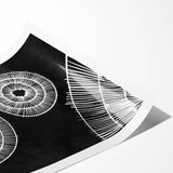 Mid Century Modern Art | Black and White Geometric Wall Decor | Retro Print