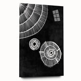Mid Century Modern Art | Black and White Geometric Wall Decor | Retro Design