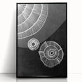 Mid Century Modern Art | Black and White Geometric Wall Decor | Retro Design
