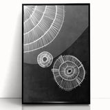 Mid Century Modern Art | Black and White Geometric Wall Decor | Retro Design