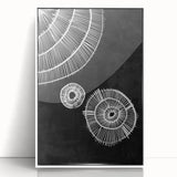 Mid Century Modern Art | Black and White Geometric Wall Decor | Retro Design