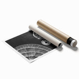 Mid Century Modern Art | Black and White Geometric Wall Decor | Retro Design