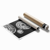 Mid Century Modern Art | Retro Geometric Wall Decor | Black & White Print