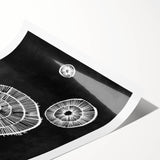 Mid Century Modern Art | Retro Geometric Wall Decor | Black & White Print