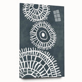 Mid Century Modern Art | Abstract Geometric Wall Decor | Teal & White Print