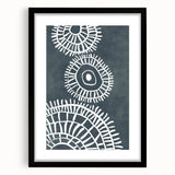 Mid Century Modern Art | Abstract Geometric Wall Decor | Teal & White Print