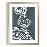 Mid Century Modern Art | Abstract Geometric Wall Decor | Teal & White Print